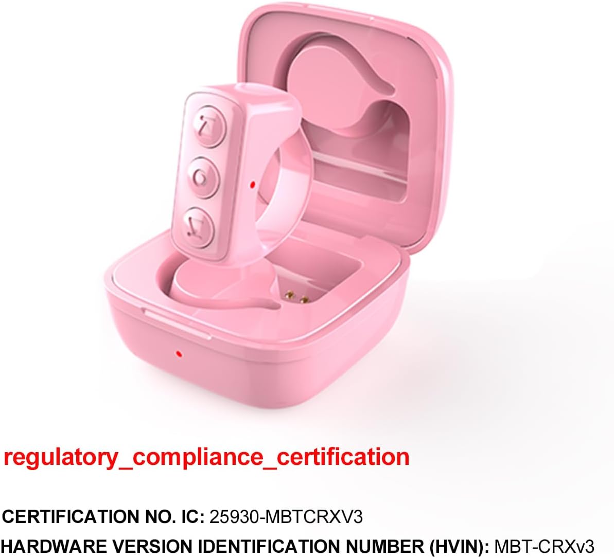 ADZERD Remote Control for TikTok, Page Turner for iPhone/iPad, Bluetooth Camera Video Recording Remote, Scrolling Ring for TIK Tok, Compatible with iOS/Android Phones & Tablets - Pink