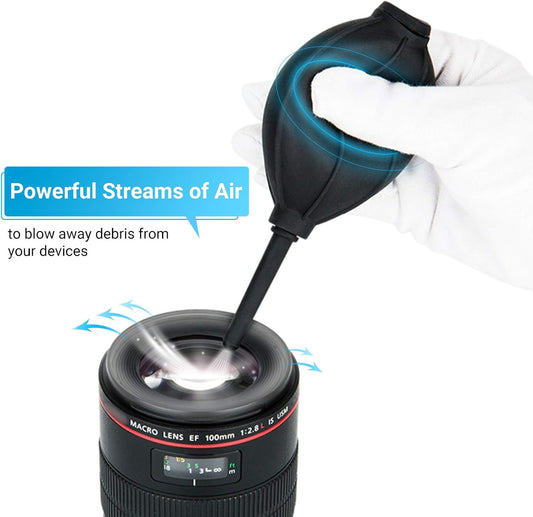 Soft Tip Silicone Super Air Blower Blaster Pump Dust Cleaner Include Micro Fiber Cleaning Cloth, Bulb Blower for Digital SLR Lens Sensor LCD Screens Musical Instruments Keyboards Telescope Filters