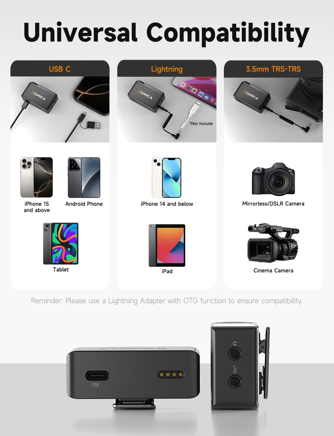 COMICA BooMax Wireless Lavalier Microphone System, 32-Bit Float Mic with 32GB Internal Recording, Touchscreen, Noise Cancellation, Dual Lapel Mics for iPhone, Android, DSLR, Camera, Video, Streaming