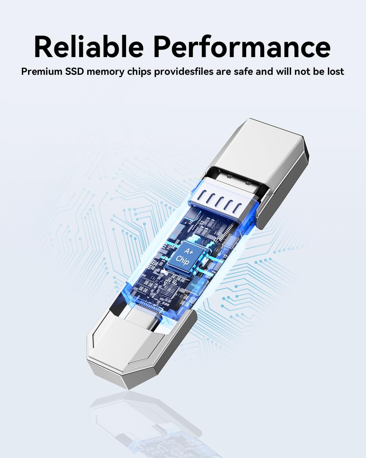 512GB USB C Flash Drive Up to 450MB/s Read Speed, External SSD USB 3.2 Gen 1 Thumb Drive 2-in-1 Memory Stick Data Storage Compatible with Smartphone Tablet Computer