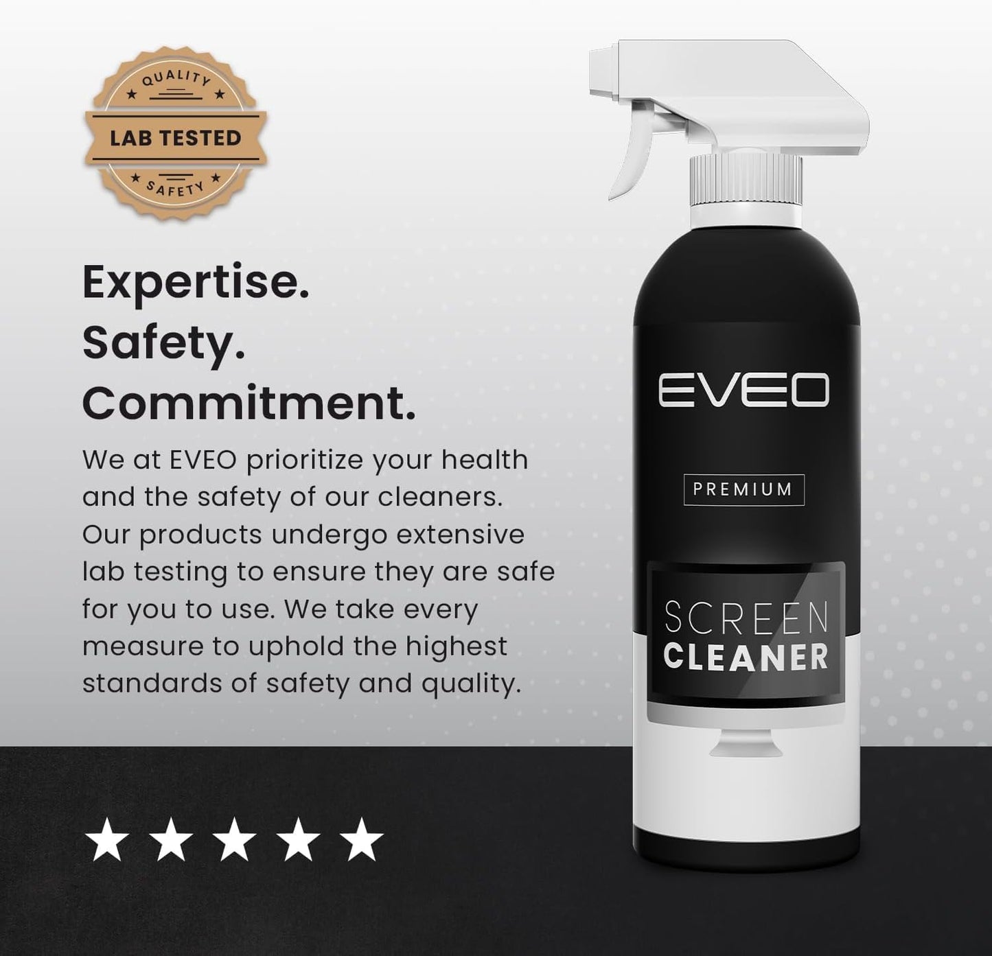 EVEO® Screen Cleaner Spray Kit (Streak-Free) TV Screen Cleaner for Smart TV, LCD, LED, OLED | Computer Screen Cleaner Spray and Wipe Microfiber Cloth - TV, Monitor, Laptop, iPad, Car - 6.7oz 2 Pack