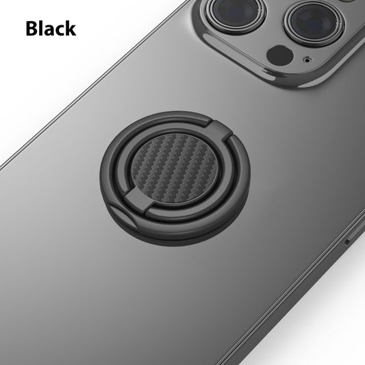 Phone Grip, Phone Ring Holder Finger Kickstand, Adjustable Metal Cell Phone Rings Gripper Stand Work with Magnetic Car Mount for iPhone Samsung &Other Phones - Black Weave