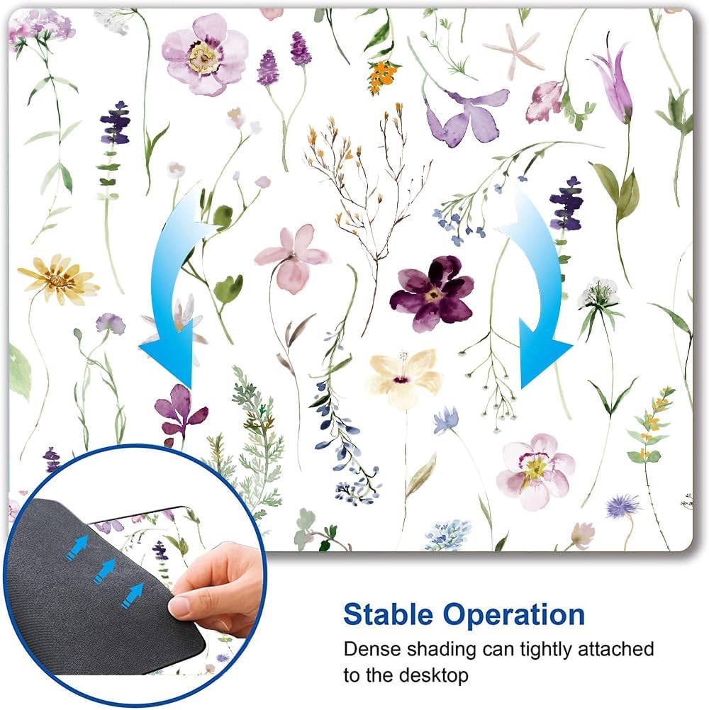 Mouse Pad, Premium-Textured Mouse Mat, Non-Slip Rubber Base Mousepad for Laptop, Computer & PC,9.5×7.9 in,Beautiful Flowers Plants