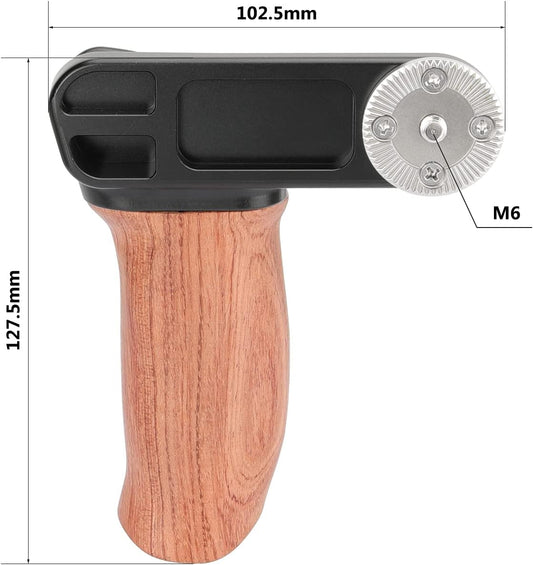 CAMVATE Ergonomic Wooden Hand Grip with Rosette M6 Thread Screw Connection for Camera Shoulder Mount Rig(Right Hand) - 2927
