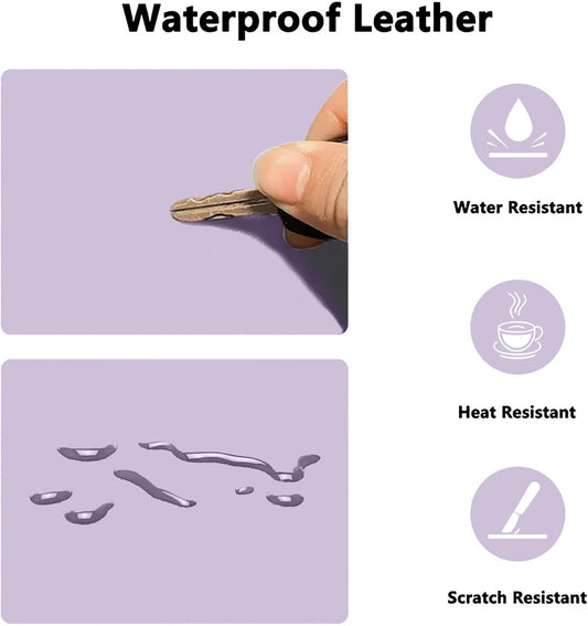 PU Leather Desk Pad Protector Gaming Mouse Pad Non Slip Desk Mat for Keyboard and Mouse Waterproof Desk Writing Pad for Office and Home Desk Accessories(Purple, 35.4 * 17.7)
