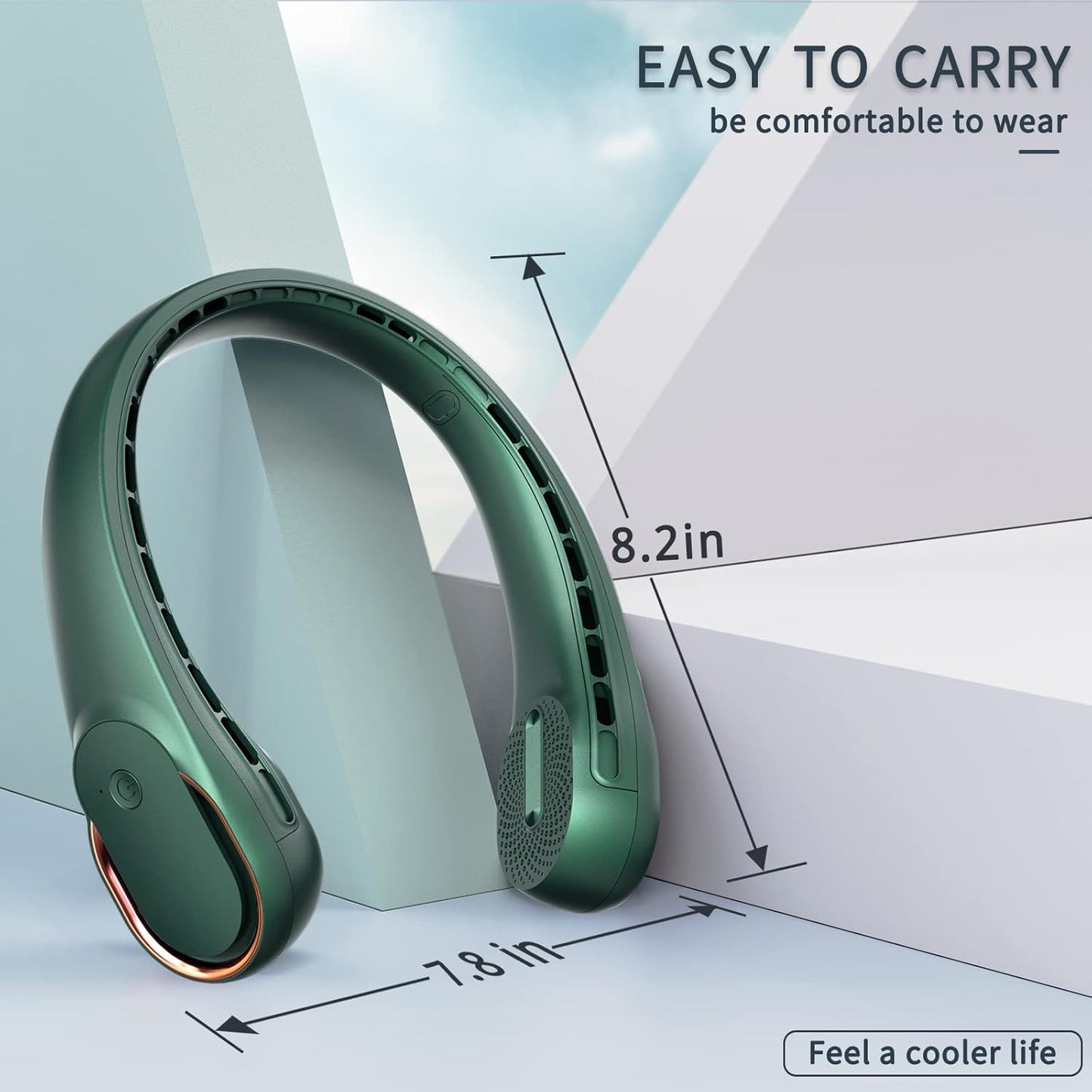 Neck Fan,Portable Bladeless Neck Fan, USB Rechargeable Personal Fan, 4000 mAh Battery Operated Wearable Fan, 3 Speeds Adjustable,Faster Cooling, Ultra Quiet, Suitable for Home, Office, Sports