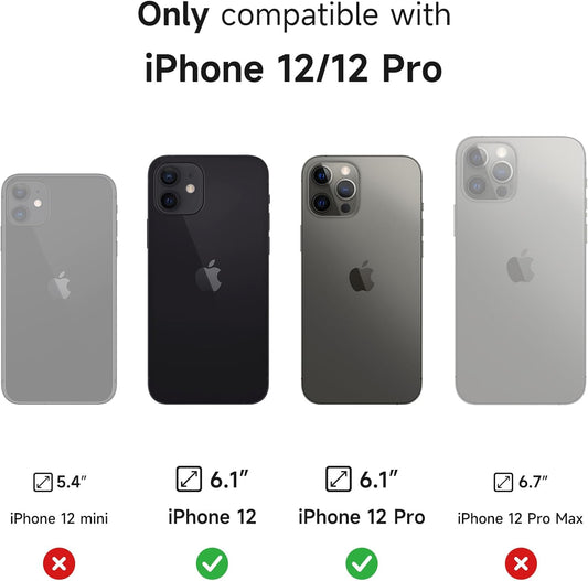 SURITCH for iPhone 12/12 Pro Case with Magnetic Camera Slide Cover and Adjustable Kickstand, Compatible with MagSafe, Shockproof Bumper Case Slim Protective Cover for iPhone 12/12 Pro 6.1 Inch, Black