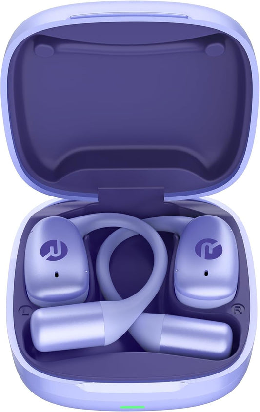 Raycon Essential Open Earbuds – True Wireless Open Ear Bluetooth 6.0 Headphones, Ultra-Lightweight, Comfort Hook Design, IPX5 Water Resistant, 36 Hours of Battery Life (Purple)