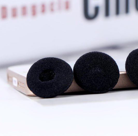 Ear Cushions for Earphone Headphones, Soft Foam 20mm Replacement Covers for Most Standard in-ear Earphone, Earbuds, Headsets, Walkie Talkies (Black) 10 Pack