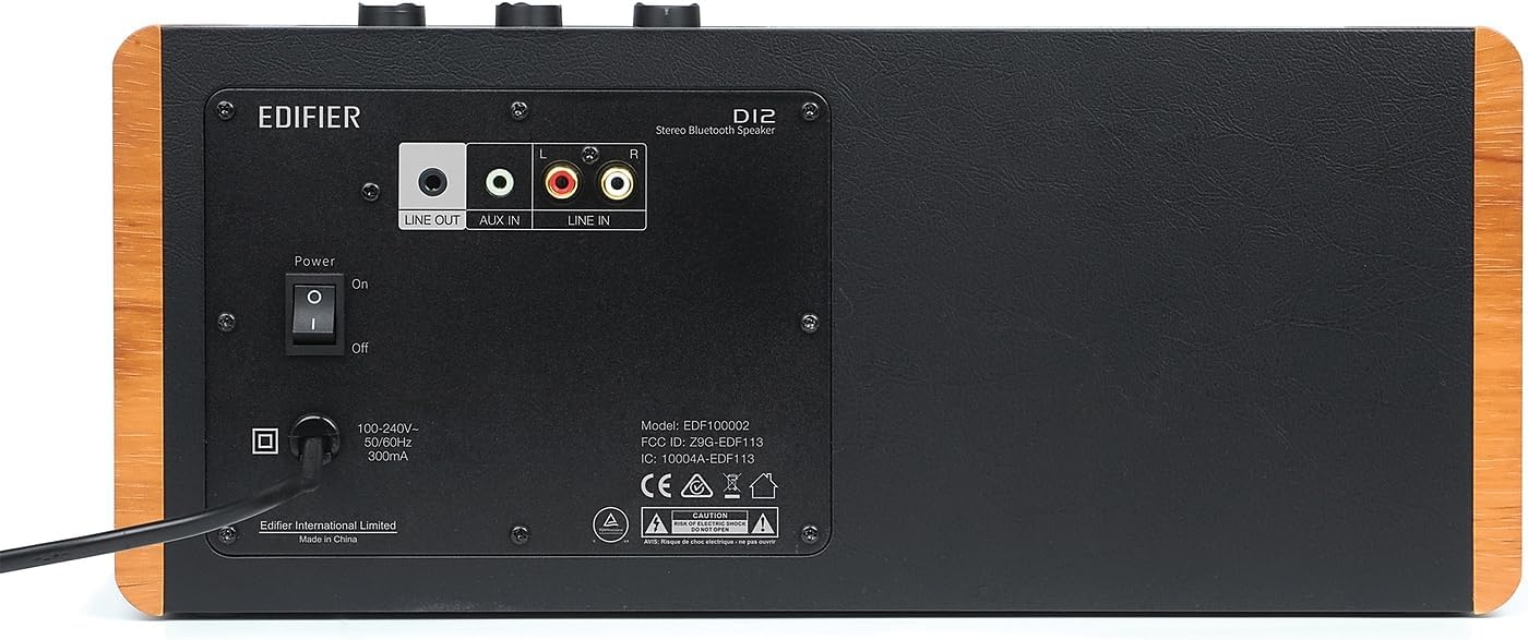 Edifier D12 Integrated Desktop Computer Speakers with Bluetooth 5.0, Wireless Stereo Tabletop Speaker 70 Watts RMS with Subwoofer Line Out, RCA, Aux Input for PC Monitor Laptop - Wooden Enclosure