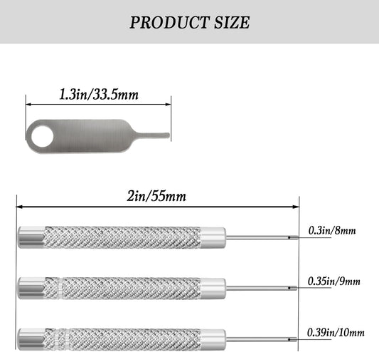 7 Pcs SIM Card Removal Tool - SIM Ejector Tool Tray Eject Pins Compatible with All Smartphone iPhone iPad Samsung HTC, Includig 3 Size Watchchain Link Remover