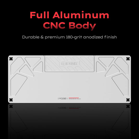 IQUNIX MQ80 Low Profile Mechanical Keyboard for Work and Gaming Tri Mode Wireless Wired CNC Aluminum Hot Swappable RGB Backlit Long Battery Life VIA Support (Silver)