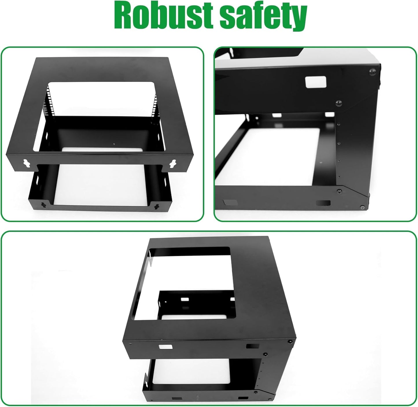 9U Wall Mount Open Frame 19 Inch Server Equipment Rack Wall Mountable Heavy Duty Design - Holds All Networking & AV Gear - Open Frame Includes 2 1U 12in Vented Shelves & Mounting screws (WALL RACK 9U)