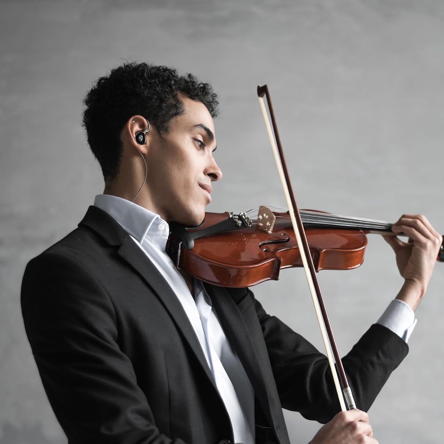 BASN ASONE 14.2mm Planar Driver in-Ear Monitors Earphone with Two Detachable MMCX Cables for Musicians Drummers Bass Players Singers(Black)