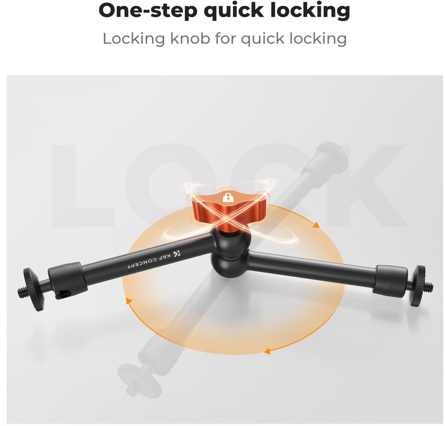 K&F CONCEPT 9.8" Magic Arm Clamp Kit with 1/4" & 3/8" Thread Screw 360° Ball Heads Articulating Magic Arm Camera Mount for Monitor, Flash, LED Light, Microphone, Camera Cage, Action Camera