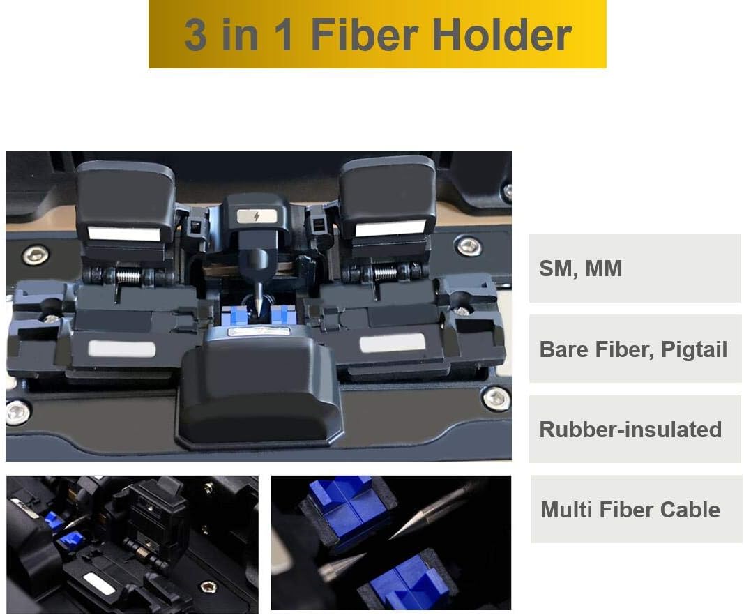 Fusion Splicer AI-9 Toolbox Kit with Auto Focus and 6 Motors for Trunk Line Construction, AI-9 Fusion Splicer Fiber Optic with Tutorial Video for Cable Splicing Projects