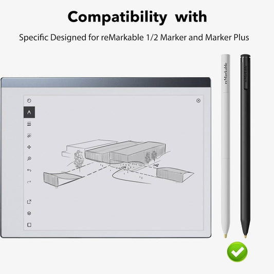 for Remarkable 2 Pen Tips,AHBTEYM Metal Tips,Replacement Nibs Refill Accessories for Remarkable 1/2 Stylus/Marker Plus/Scribe Pen-12Pcs(Gold/Sirvel)