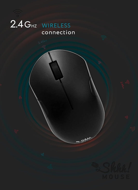 – Wireless Silent Optical Mouse with USB Receiver and Batteries – Cordless, Portable, Quiet Click Mouse for PC, Laptop, Chromebook, Computer