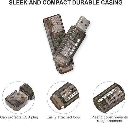 INLAND Micro Center SuperSpeed 5 Pack 32GB USB 3.0 Flash Drive Gum Size Memory Stick Thumb Drive Data Storage Jump Drive (32G 5-Pack)
