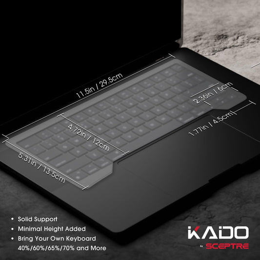 Kado Lift Riser Acrylic for External Keyboard, Frosted Transparent, Office Gaming Laptop Keyboard Cover Mechanical 40%/60%/65%/70% Stand Holder Made for MacBook Air/Pro 13"/14"/15"/16"