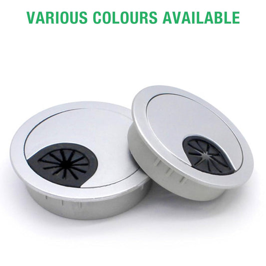 2 Pcs Desk Grommet 2" / 50 mm, Desk Cord Hole Cover, Cable Grommet ABS Plastic, Desk Hole Grommet for Home & Office Pc, Detachable Cable Cord Organizer-Silver Sand