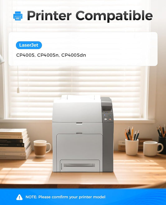 642A Toner Cartridge Set 4-Pack with Chip High Yield Replacement for HP 642A CB400A CB401A CB402A CB403A Compatible with HP Color LaserJet CP4005 CP4005n CP4005dn Printer Ink Black Cyan Yellow Magenta