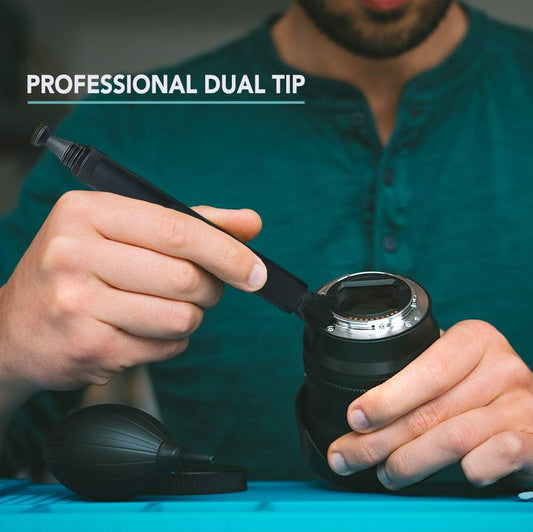 Foto&Tech Lens Pen Cleaning System for Canon Nikon Sony Panasonic Fujifilm Olympus Pentax Sigma DSLR/SLR/Evil/Film Camera with Foto&Tech Velvet Bag (2 PCS, Black)