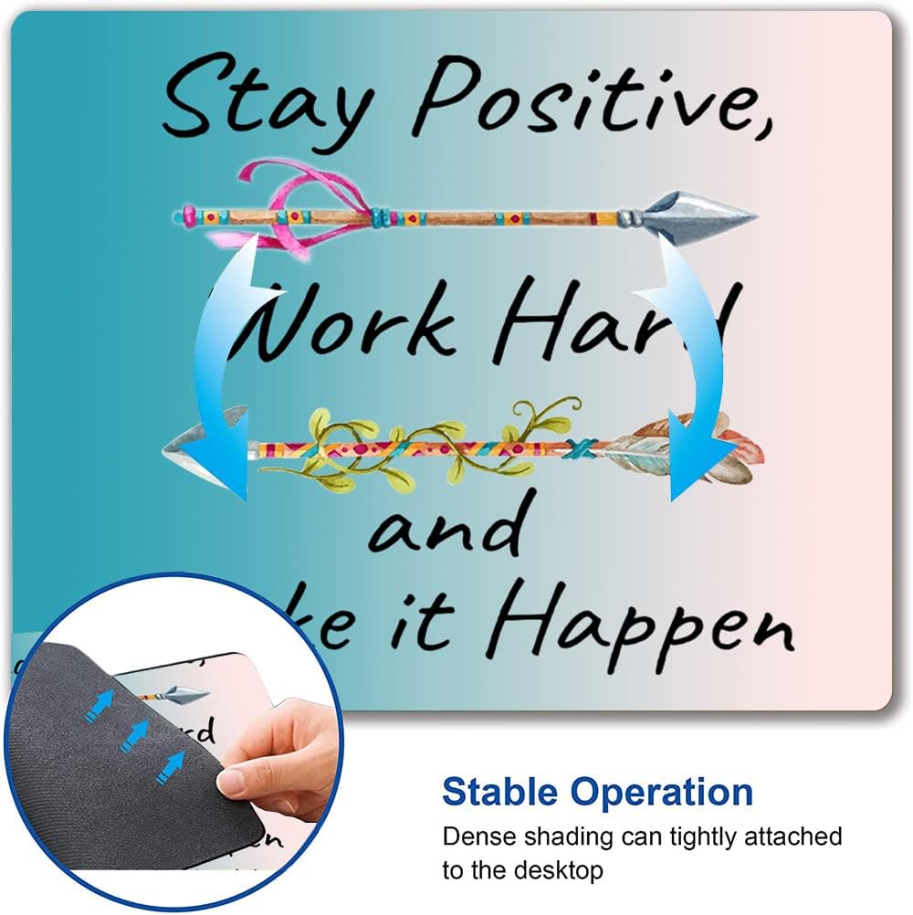 Mouse Pad, Premium-Textured Mouse Mat, Non-Slip Rubber Base Mousepad for Laptop, Computer & PC,9.5×7.9 in,Inspirational Quote Stay Positive
