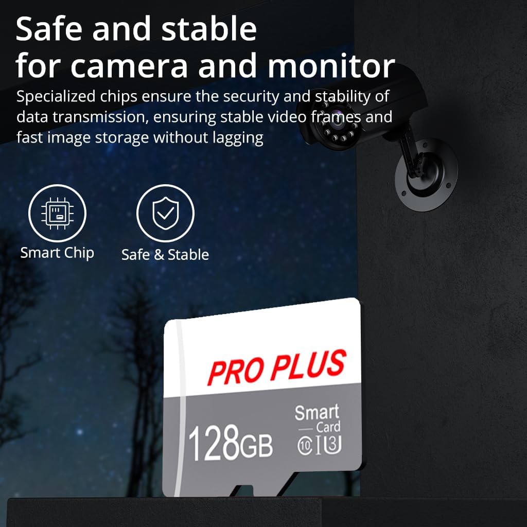 2 Pack TF Card 128GB with Adapter, High Speed Memory Card, UHS-I C10 A1 Memory TF Card for Tablet/Mobile Phone/Camera/Car Audio/Game Console (TF183 White Gray 128GB)