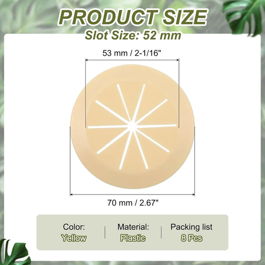 PATIKIL Desk Grommet 2-1/16", 8 Pcs Round Cable Grommet Cord Hole Cover with Adhesive Tape Flexible Table Wire Organizer for Office Home Table Countertop, Yellow