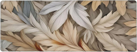 Gaming Mouse Pad, Large Non-Slip Rubber Base Mousepad, Keyboard Mouse Mat, Desk Pad with Stitched Edges, 31.5x11.8inch, Autumn Leaves