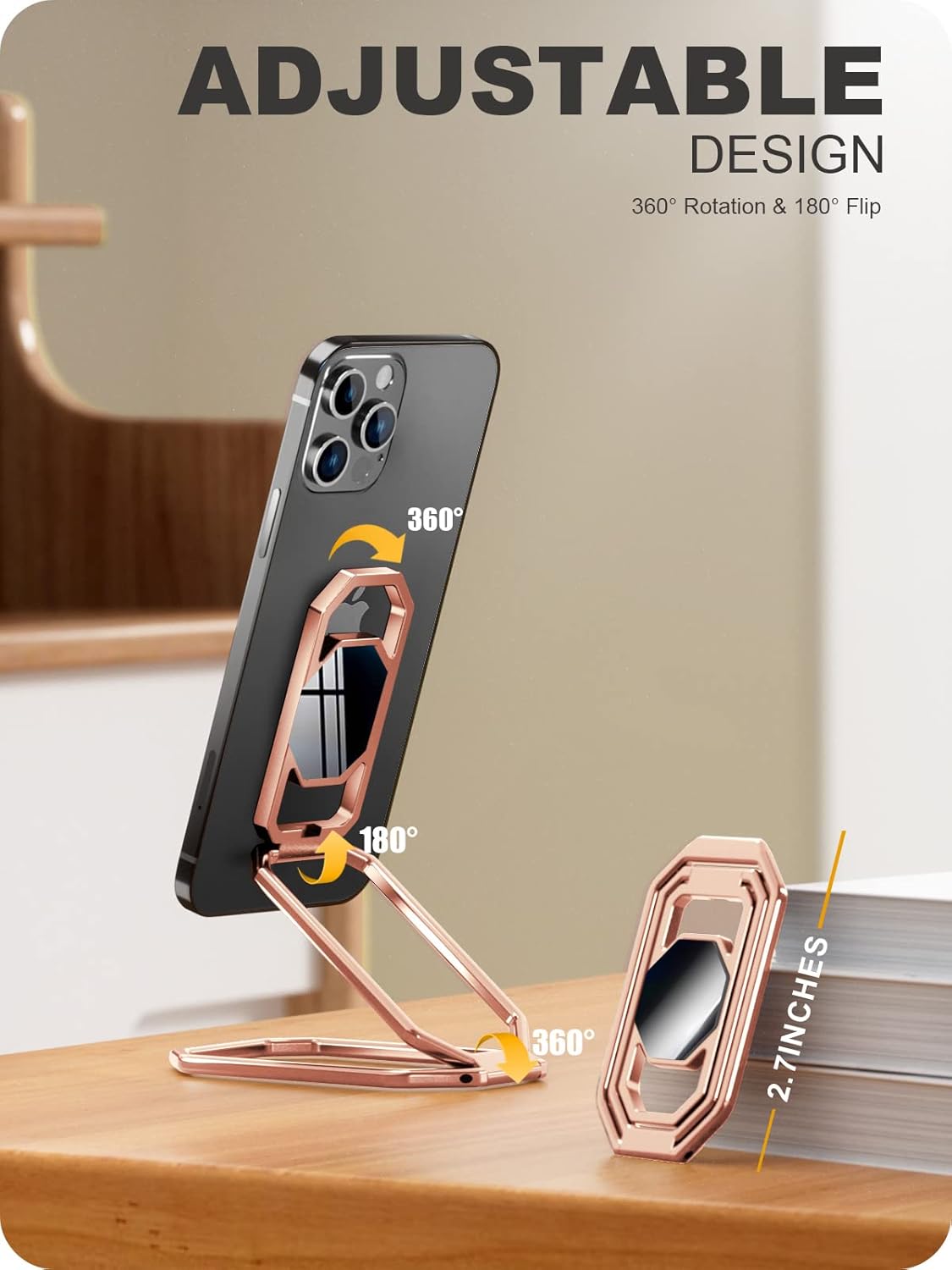 A-LuGei ๐๐ผ๐น๐ฑ๐ฎ๐ฏ๐น๐ฒ & ๐๐ฑ๐ท๐๐๐๐ฎ๐ฏ๐น๐ฒ Cell Phone Ring Holder Stand, Phone Kickstand for Desk, Cell Phone Holder for Hand, Ring for Back of iPhone, Metal Phone Grip for Magnetic Car Mount
