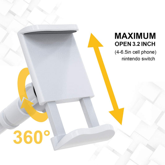 Phone Holder Bed Gooseneck Mount - Flexible Arm 360 Mount Clip Adjustable Bracket Clamp Stand Compatible with Cell Phone 11 Pro XS Max XR X 8 7 6 Plus 5 4, Samsung S10 S9 S8 for Bedroom Desk