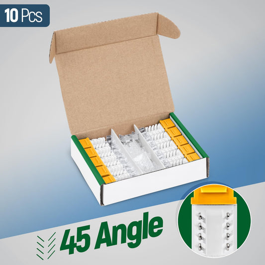 Everest 45° Angled RJ45 Cat6A Keystone Jacks 10-Pack in Yellow - Slim Profile Female RJ45 Connectors - Cat 6A Keystone Jack - Compatible with 45° Angled Speed Termination Tool - 45Term (B0BL3GS7ZY)
