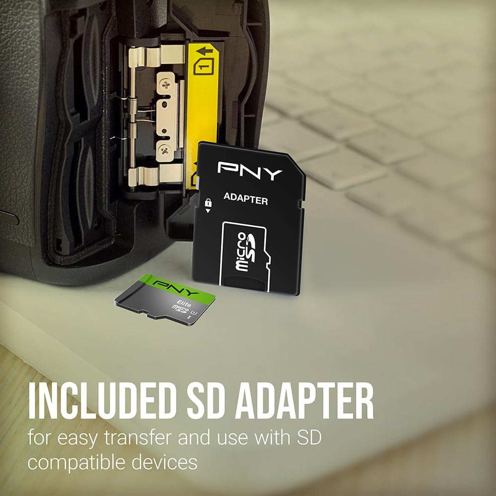 PNY 64GB Elite Class 10 U1 microSDXC Flash Memory Card - 100MB/s, Class 10, U1, Full HD, UHS-I, Micro SD (Pack of 1)