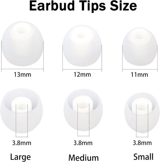 Silicone Replacement Earbud Tips Earbud Covers Fit Most in-Ear Earbuds(Inner Hole 3.8mm -5.1mm) Headphone Ear Tips Earbuds Rubber Tips 9 Pairs S M L