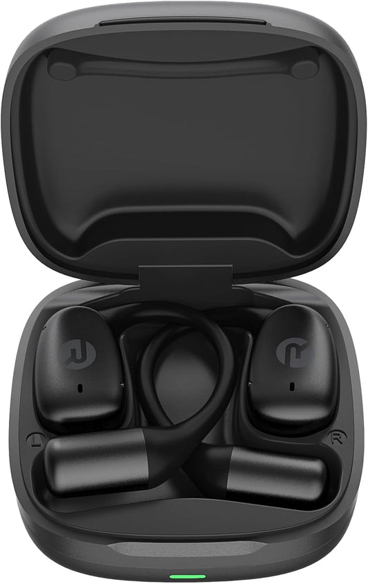 Raycon Essential Open Earbuds – True Wireless Open Ear Bluetooth 6.0 Headphones, Ultra-Lightweight, Comfort Hook Design, IPX5 Water Resistant, 36 Hours of Battery Life (Black)