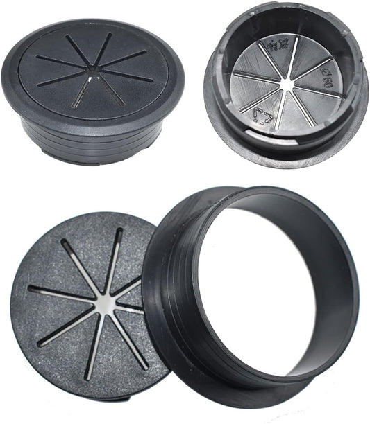 Aifeier ET 2PCS Desk Grommet 2 Inch/50mm Rubber Cable Wire Grommet Cable Hole Cover for Managing and Hiding Office PC Desk Cable Cord (Black)