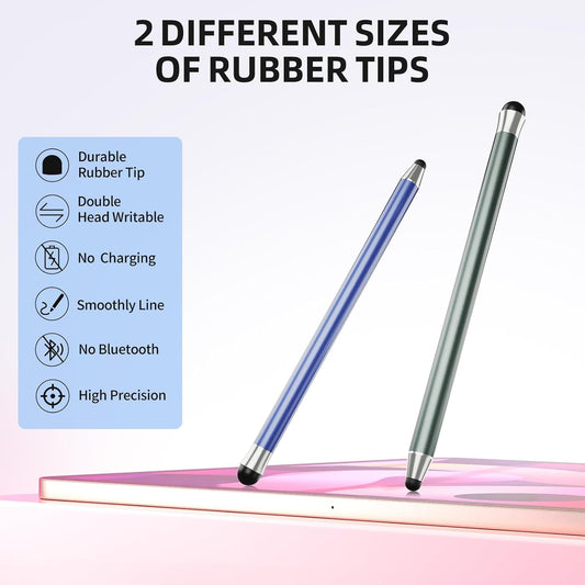 Stylus Pen for Touchscreen 10Pcs, 2-in-1 High Sensitivity & Precision Stylists pens, Stylus Pen for iPad/iPhone/Samsung/Android Tablets and Universal Capacitive Touch Screen (Pink)