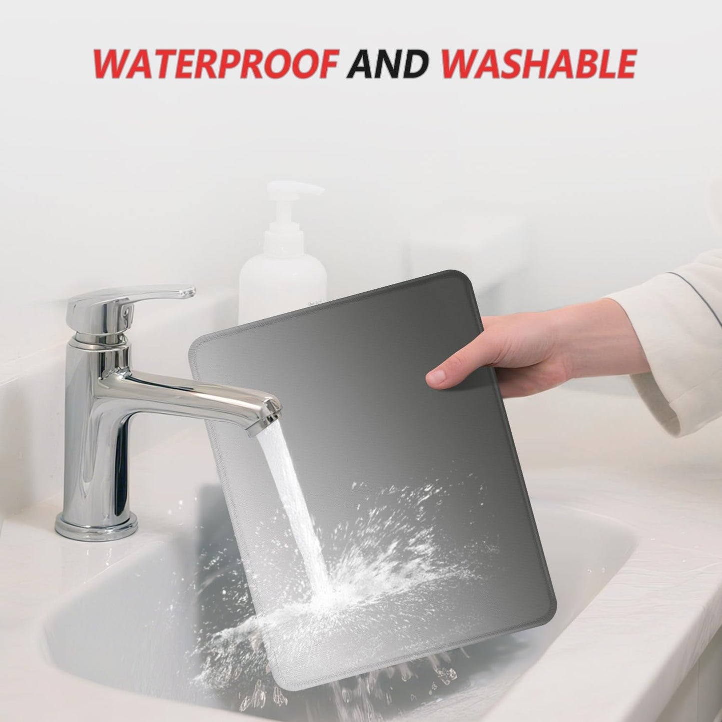 ITNRSIIET Mouse Pad Non-Slip Rubber Base Smooth Surface Stitched Edges Waterproof Durable Compatible with All Mice for Office & Gaming, Desk Accessory, 10.2x8.3x0.12 inch, Ash Gradient