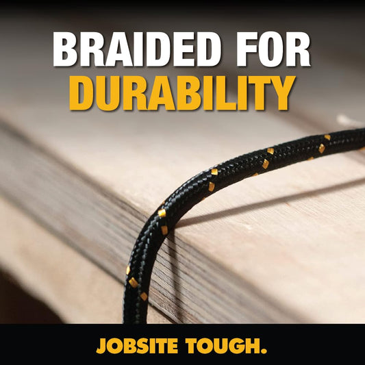 DEWALT Heavy Duty Lightning to USB A Cable — Reinforced Braided Cable for Lightning — Charger Cord Compatible with iPhone — Apple Compatible Charging Cable… (USB A to Lightning, 4FT)