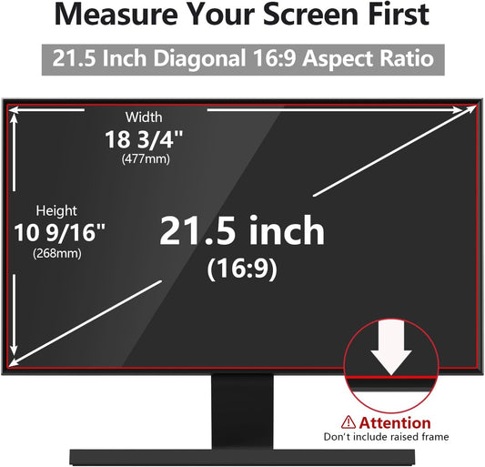 Computer Privacy Screen Protector 21.5 Inch with Hp Dell Acer Asus Samsung LG and More, Removable Security Shield Filter for 16:9 Aspect Ratio Monitor Like ViewSonic Sceptre AOC Koorui BenQ (21.5" Diagonal 16:9 1 Pack)