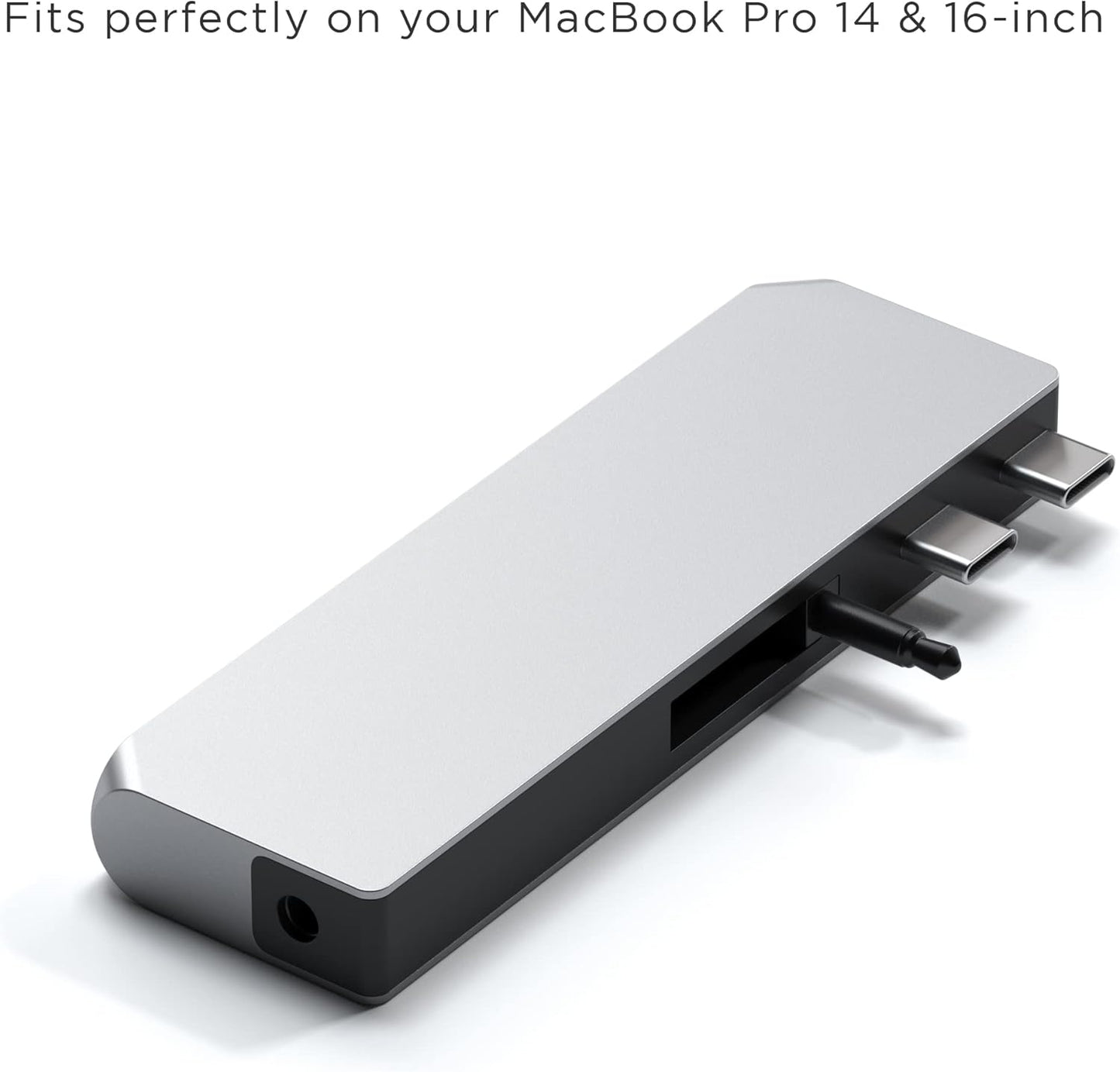 Satechi USB C Hub Multiport Adapter Pro Hub Mini, USBC Dongle with USB4 Port, USB C Data, 2 USB-A Data, Ethernet, Audio Jack, for MacBook Pro/Air M1 M2 M3 - Silver