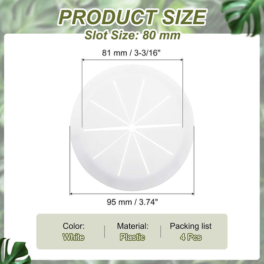 PATIKIL Desk Grommet 3-3/16", 4 Pcs Round Cable Grommet Cord Hole Cover with Adhesive Tape Flexible Table Wire Organizer for Office Home Table Countertop, White