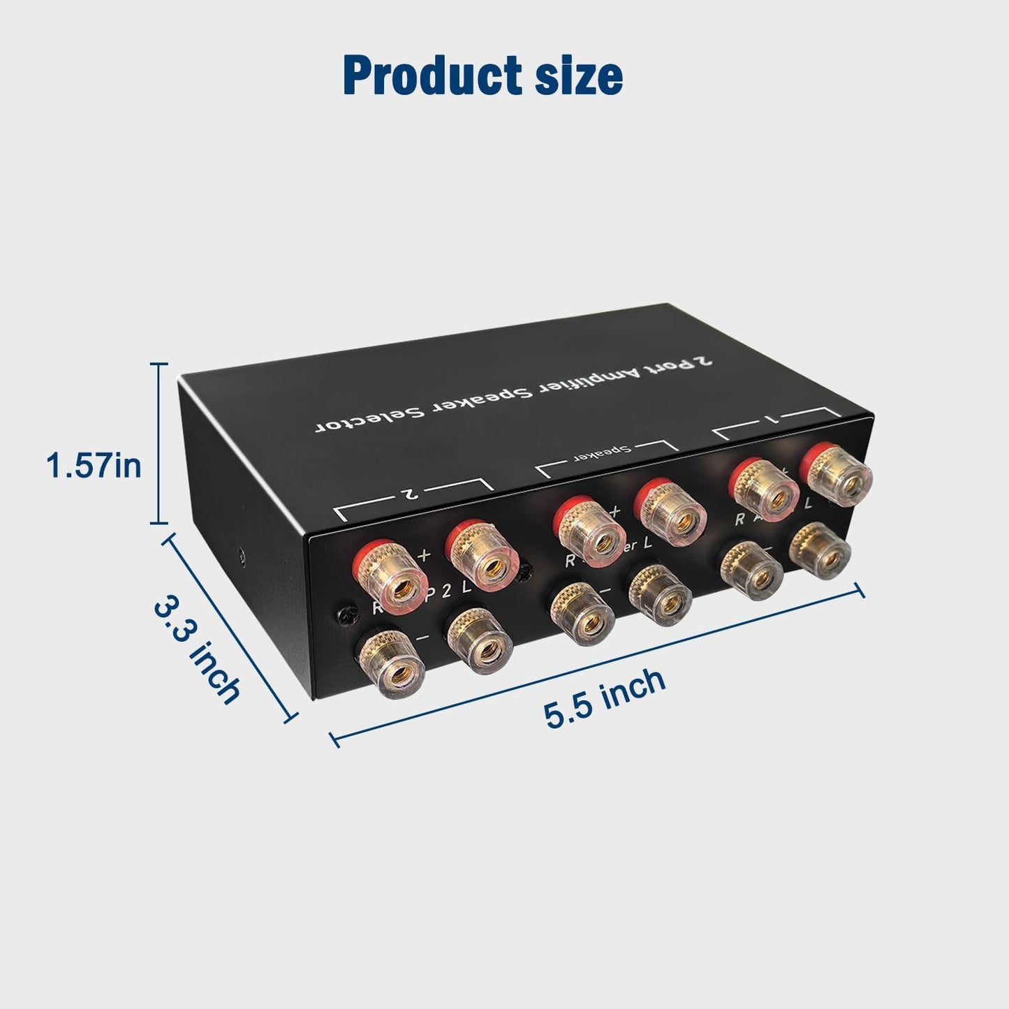 Y.D.F 2 Port Amplifier Speaker Selector, 2(1)-in-1(2)-Out Amp Speaker Switcher Selector, AMP A/B Switch Splitter 2-Way Loudspeaker Control Combiner Box