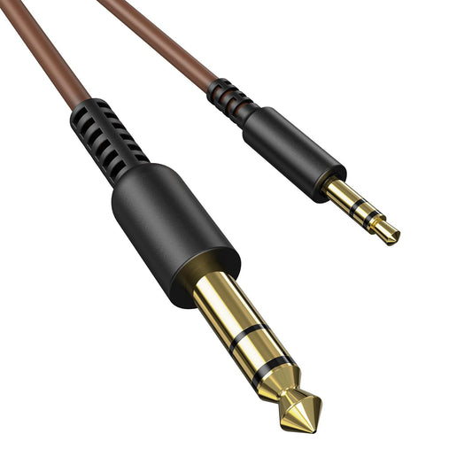 OneOdio 6.35mm to 3.5mm 6.6-9.8FT Stereo Adapter Cable Compatible with AMPs, Electronic Keyboards, Mixers, Guitars and Pro10/Pro30/Pro50 Headphones of OneOdio-Brown