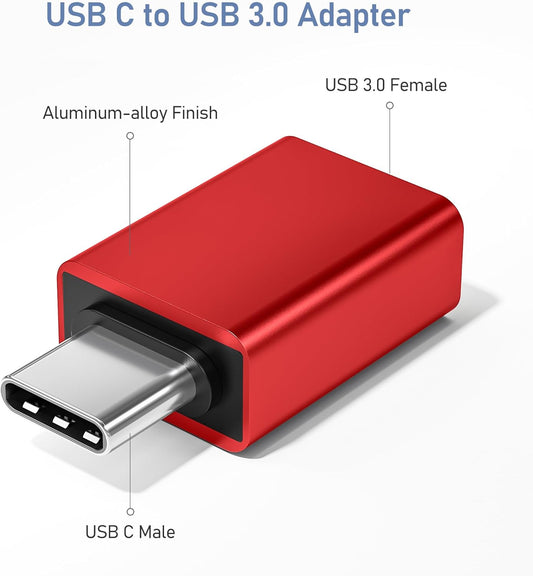 Basesailor USB C to USB Adapter 3Pack,Type C Thunderbolt 4 Converter,USBC Male to USBA 3.0 Female OTG Connector for Ford Mustang Mach-E,Tesla Model 3/Y,Samsung S25 S24,MacBook Pro Air,Camera,iPhone