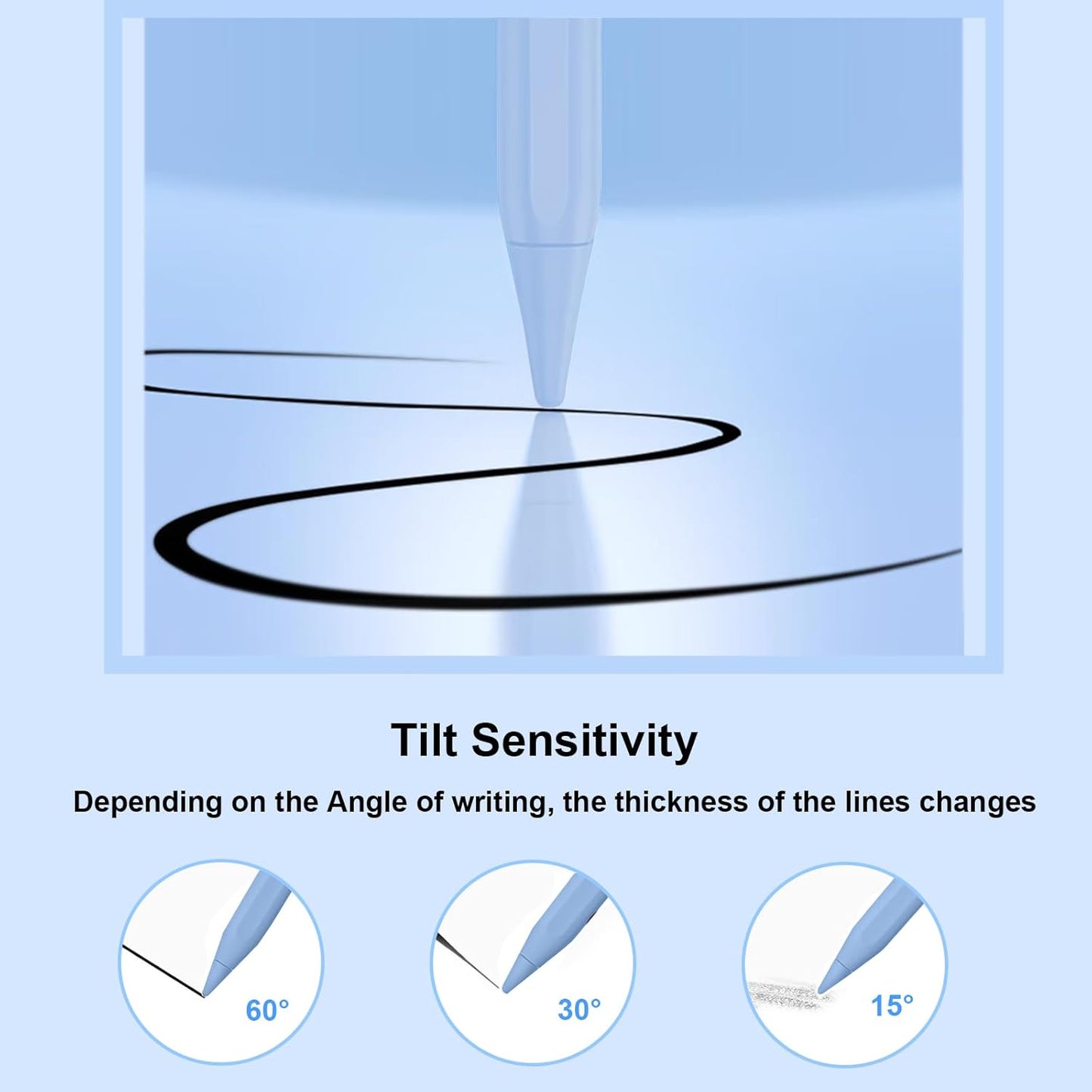 Stylus Pen for iPad 9th&10th - Fast Charge for iPad Pencil Palm Rejection Active Pen Compatible with (2018-2025) Apple iPad 6/7/8/9/10/11(A16), iPad Pro 11"/12.9"/M4, Mini 5/6, Air 3/4/5/M2/M3 (Blue)