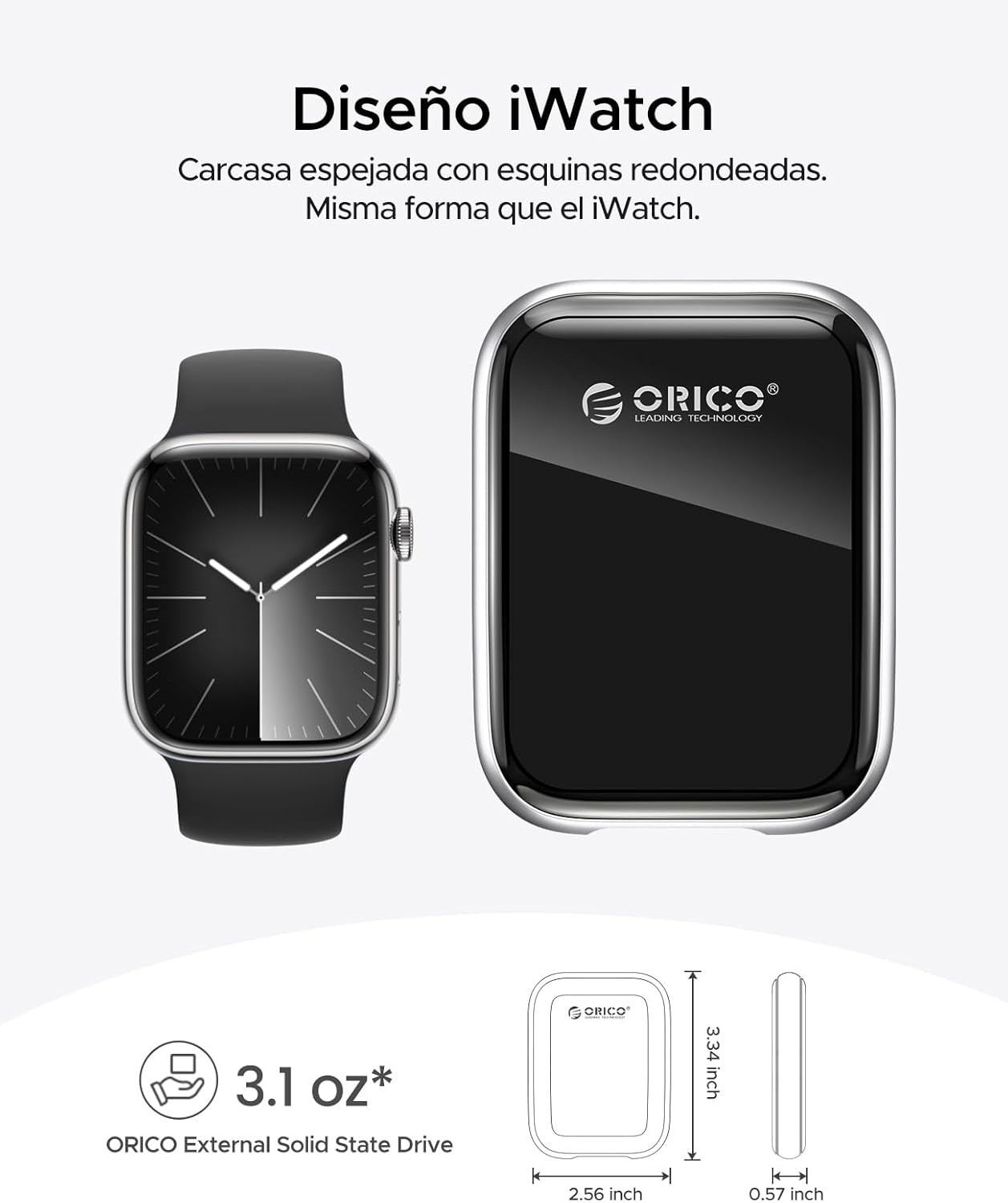 ORICO 512GB External SSD Up to 2000MB/s Portable Solid State Drive, USB 3.2 Gen 2x2 20Gbps with 2 in 1 USB C Cable, Compatibility with MacBook, iPad, iPhone 15, PSSD - A20