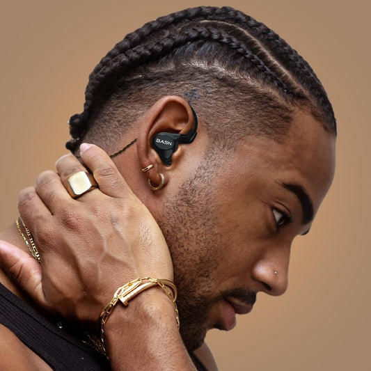 BASN Metalen in-Ear Monitors Headphones,4 Drivers Musicians Noise Isolating IEMs with Deep Bass, Two Detachable MMCX Cables with Case for Singers,Drummers,Bassists(Matt Black)